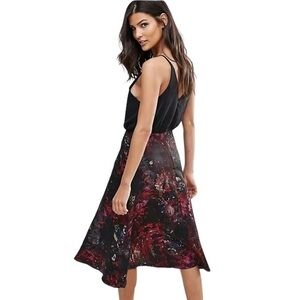 Asos AX Paris Black Printed 2 In 1 Dress Tank-Top A-line Skirt Bottom Size Small